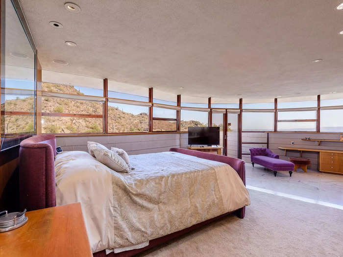 The bedrooms at Circle Sun House include sweeping views of the mountains and downtown Phoenix.