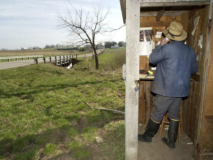 The Amish decided the rightful place for a telephone was outside of the house in a shack or outhouse.