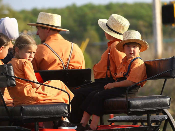 Amish have large families. The average Amish family has seven children. For the rest of America, the average is less than two.