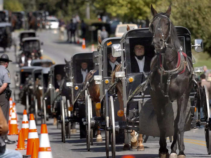 There are more than 370,000 Amish people in North America as of 2022, and about 62% of the population lives in Indiana, Ohio, and Pennsylvania.