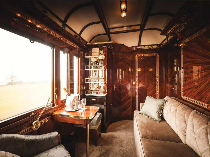 On the Venice Simplon-Orient-Express, which travels through Italy and Western Europe, the Grand Suites have 24-hour butler service and marble en-suite bathrooms.