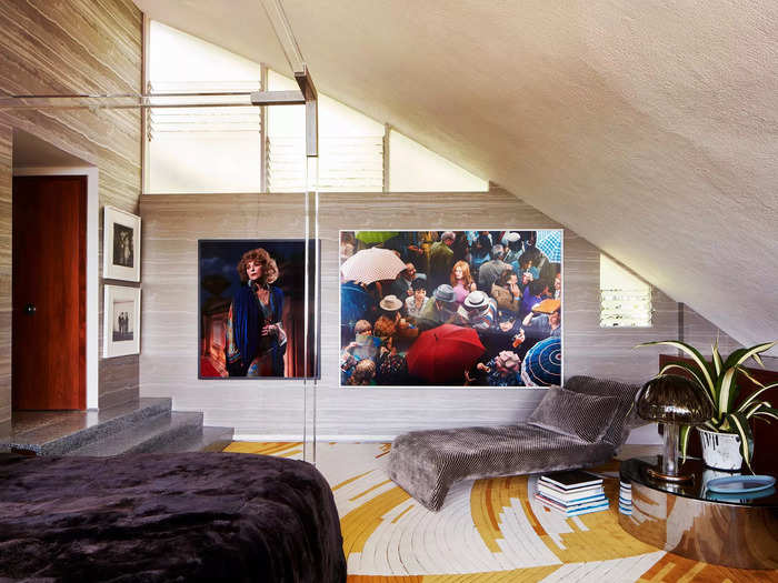 The home also includes original terrazzo flooring and lava rock in the entryway.