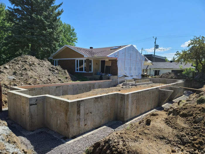 After starting his business in 2017, he decided to expand the house into a living showroom. The original structure was incorporated into the back of the new house.