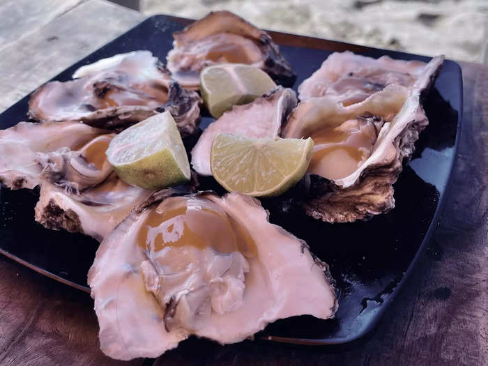 Everywhere I went, local fish was on the menu with oysters, shrimp, and mahi-mahi all available right on the beach.