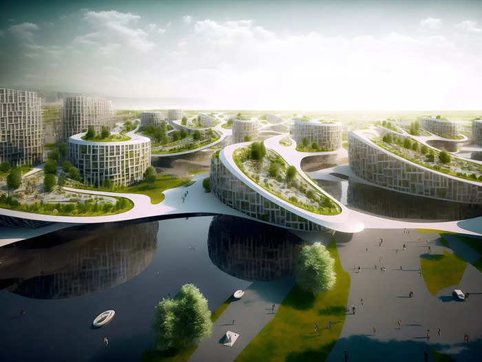 The team behind the concept said the floating city is designed to adapt to the shifting climate in coastal cities like Shanghai, New York, and Amsterdam, and it could be expanded to accommodate up to 200,000 people.