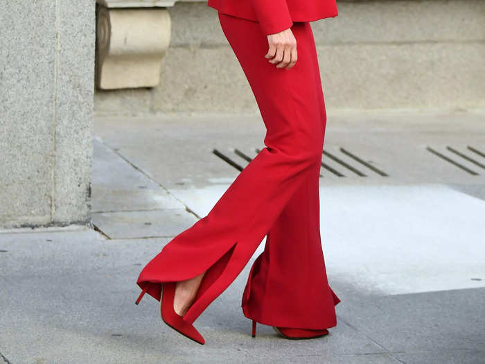 Wide-leg pants are fine, but split hems are out of style.