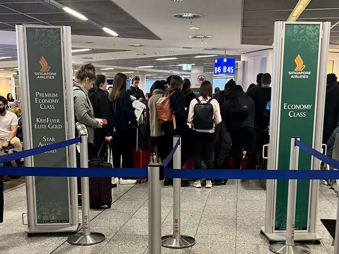 The airline was allowed to drop off passengers in Frankfurt and pick up more to fly to Singapore. I noticed a lot of Germans on my flight headed to customs after landing.