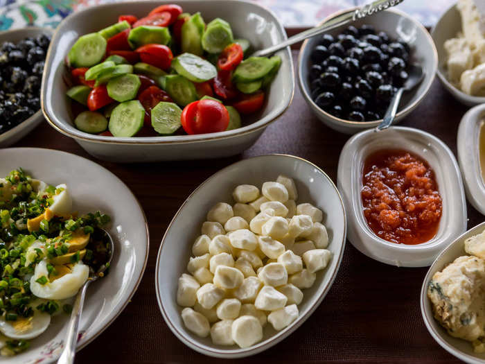 The Mediterranean diet centers around foods traditionally eaten in countries bordering the Mediterranean Sea.