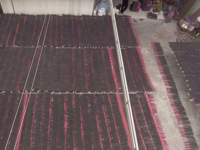 Across the factory, the incense powder is prepared. Using secret recipe passed through generations, proportions of harvested canarium sap is combined with charcoal. The mixture gives the sticks their unique scent once burned.