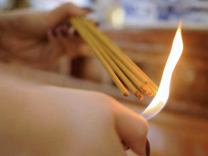 Used in religious ceremonies year-round, the incense sticks carry great spiritual significance in the Southeast Asian nation.