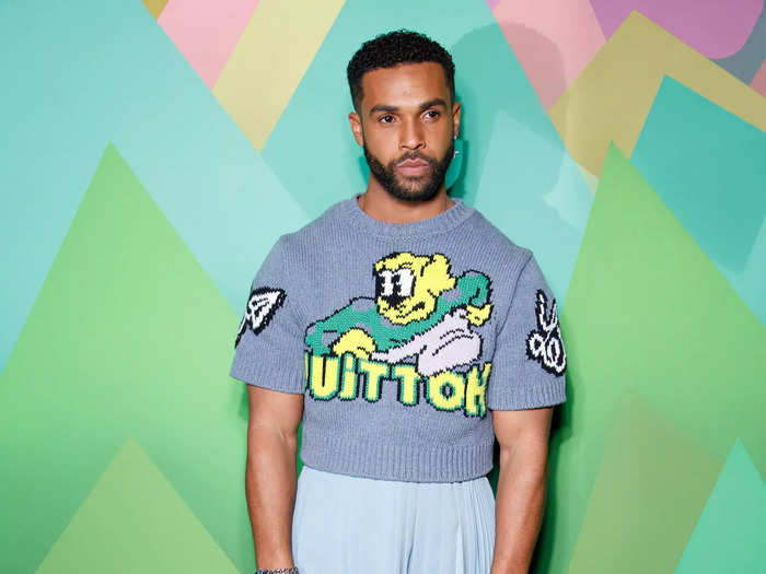 Lucien Laviscount wore both a skirt and pants to the Louis Vuitton show.