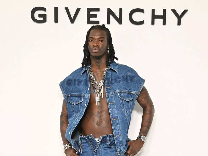 Rapper Lancey Foux gave an all-denim look a high-fashion twist.