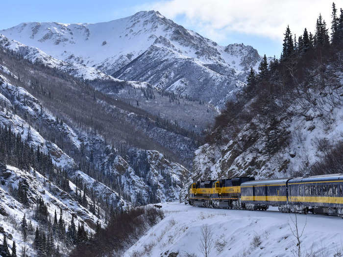 In the winter, only two lines run: The Hurricane Turn, from Anchorage to Hurricane, and the Aurora, from Anchorage to Fairbanks. Those trains operate with flagstop service, in which passengers can wave the train down to stop from almost any spot along the tracks and hop on, allowing people to reach otherwise inaccessible areas.