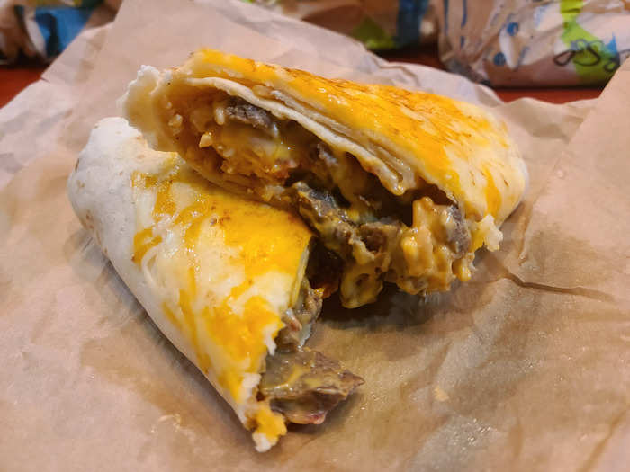 2. Double-steak grilled-cheese burrito