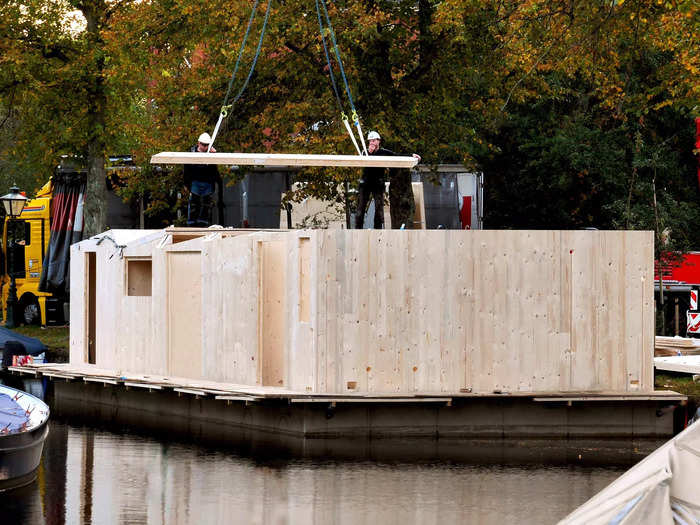 All the panels used to build the house were pre-fabricated, and then assembled onsite within a week.