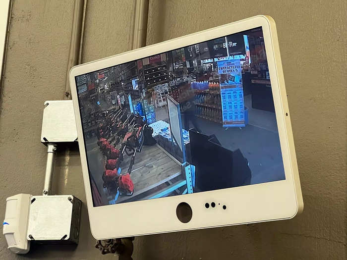 At a Home Depot in Madison, Wisconsin, one of several security cameras monitoring the front entrance showed shoppers that they were on camera.