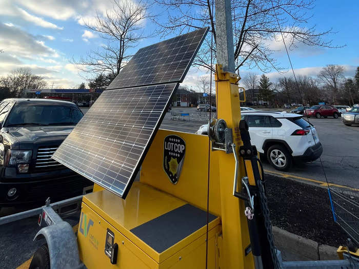 Walmart installed a mobile surveillance "lot cop" in a parking lot in a store in Louisville, Kentucky, to try to scare away shoplifters.