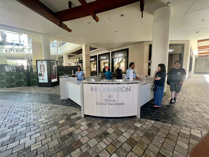 There are five information desks where shoppers can ask for directions and access other guest services.