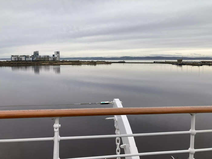 Outside, the flag deck is the highest point on the ship.