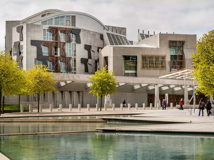 Strikingly dissimilar to the medieval architecture that Edinburgh is known for, the Scottish Parliament Building has been named the "world