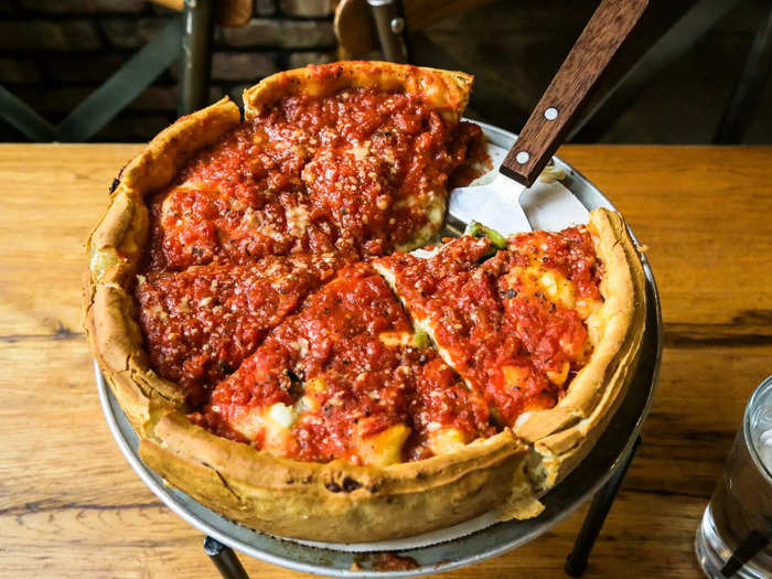 Deep-dish pizza