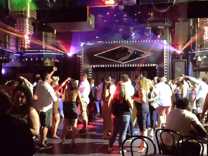 Scarlet Lady has two large venues that host casual events like bingo and aerobics by day, but at night, transform into nightclubs.