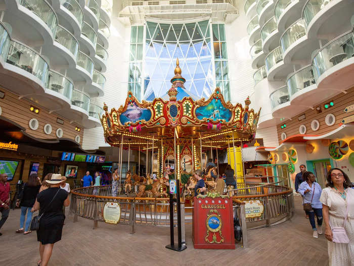 … and Boardwalk, another open-air neighborhood designed to look like a real boardwalk with a carousel, hot dog stand, and candy store.