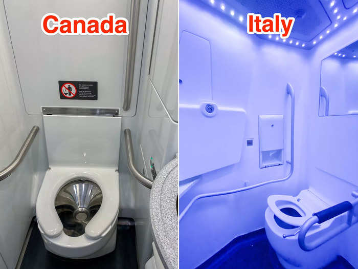 In Canada, the train bathroom didn