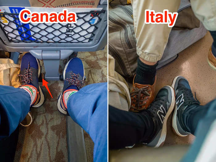 In both business-class seats, I was impressed by the amount of legroom I had. But I think I had a few more inches in Canada.