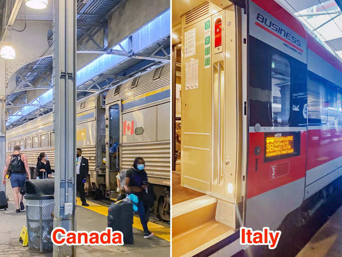 Via Rail and Trenitalia are both popular train lines in Canada and Italy.