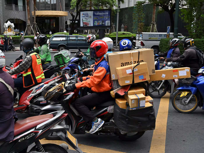 Smaller more nimble vehicles often make deliveries possible in congested cities like downtown Bangkok.