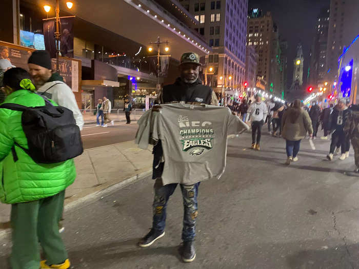 Shirts celebrating the Eagles