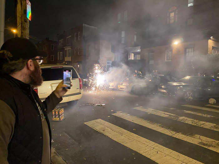 In places where there were no aerial fireworks, some ground sparklers were quite efficient.