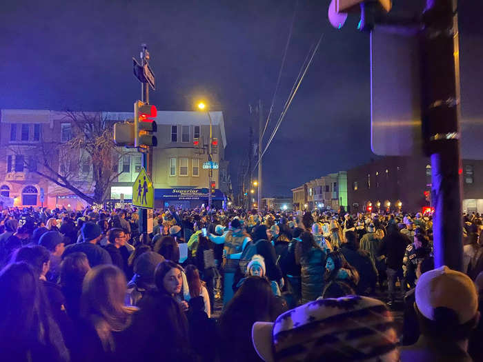 Even before the game went final, fans were already amassing on Broad Street when the Eagles had locked in victory.