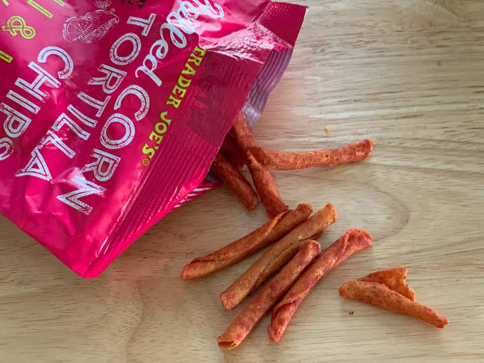 These chili-lime seasoned rolled-corn tortilla chips are the best spicy snack Trader Joe