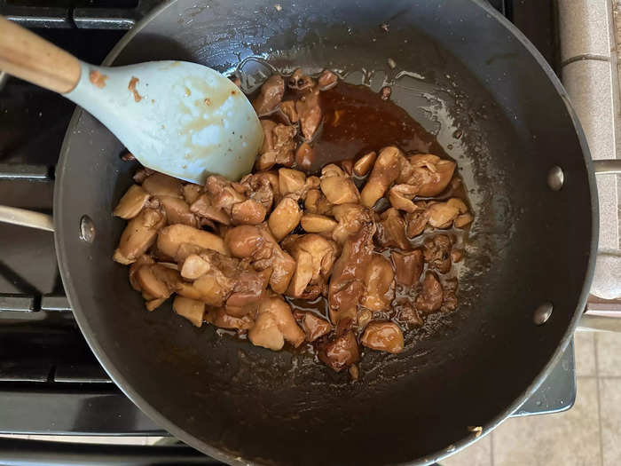 The BBQ-teriyaki chicken was great with rice.