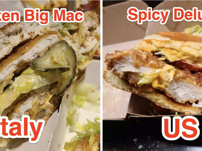 I put the Italian Chicken Big Mac head-to-head with the US Spicy Deluxe crispy-chicken sandwich.