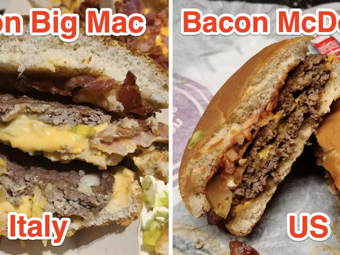 I decided to compare the Italian Bacon Big Mac to the American Bacon McDouble.