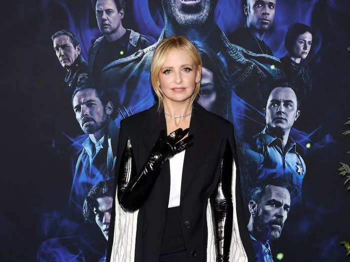 Sarah Michelle Gellar donned an edgy jacket and accessories while promoting "Teen Wolf: The Movie."