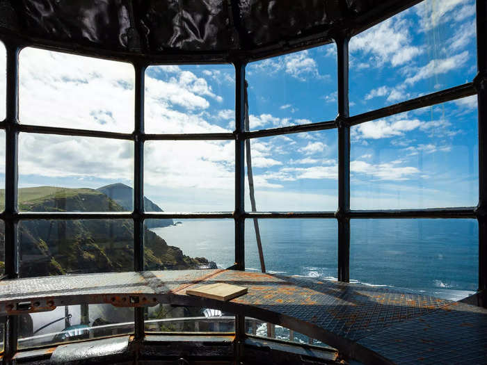 The lighthouse is 120 meters above the cliffs and has panoramic views of the ocean, McCann says.