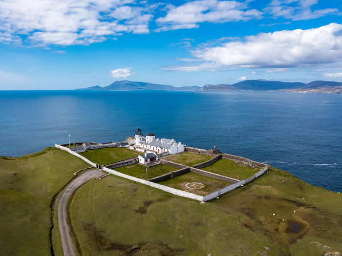 The lighthouse is located on Clare Island, a tiny island off the west coast of Ireland with around 160 residents.