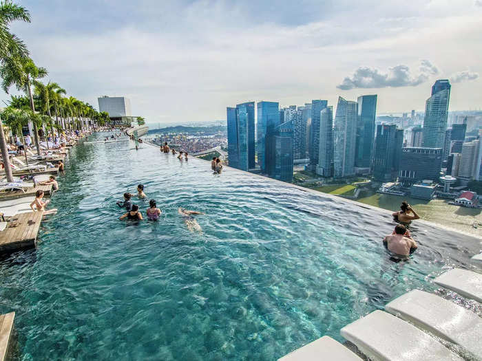 While the thought of looking down may be scary, Wang said there is a wall and a one-meter buffer to keep people from falling over the side. Moreover, kids must be accompanied by an adult, or they can use the dedicated kiddie pool.