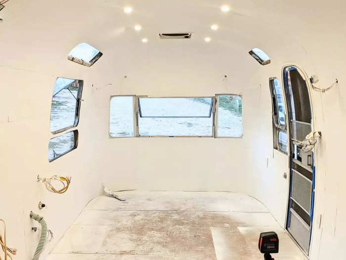 One of the main obstacles that Ballard and Suttles faced was working with the rounded corners of the Airstream.