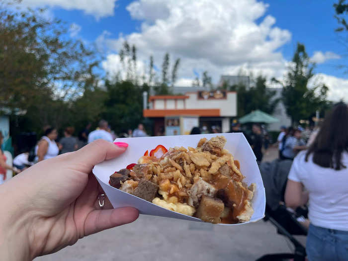 Before I started working, I fueled up at one of the Epcot festival booths.