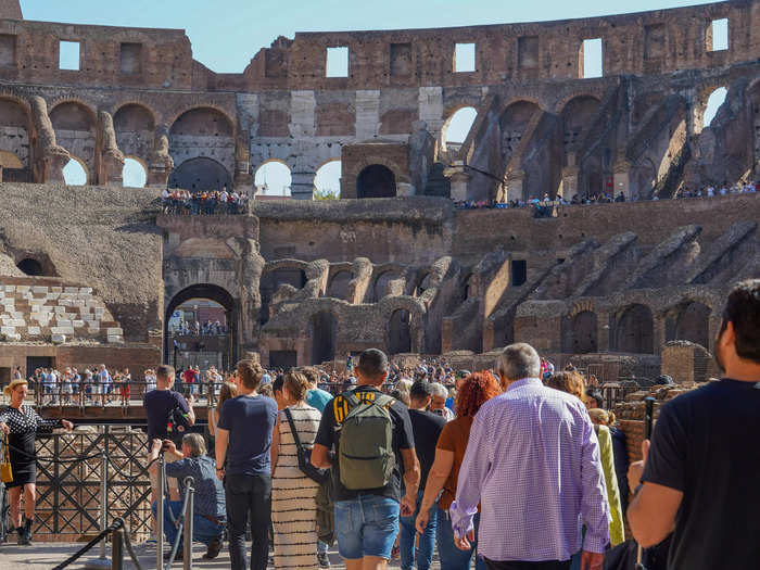 After my half-hour ordeal of waiting to use the bathroom, I finally got to see the epic view of the arena inside the Colosseum