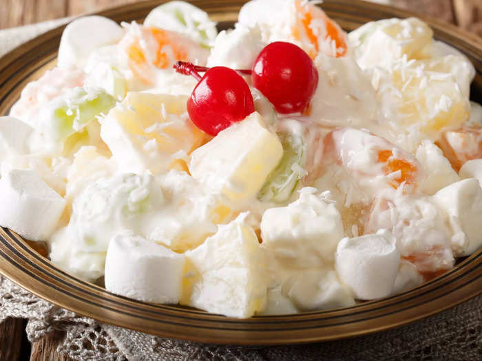 Ambrosia salad is loaded with sweetness.