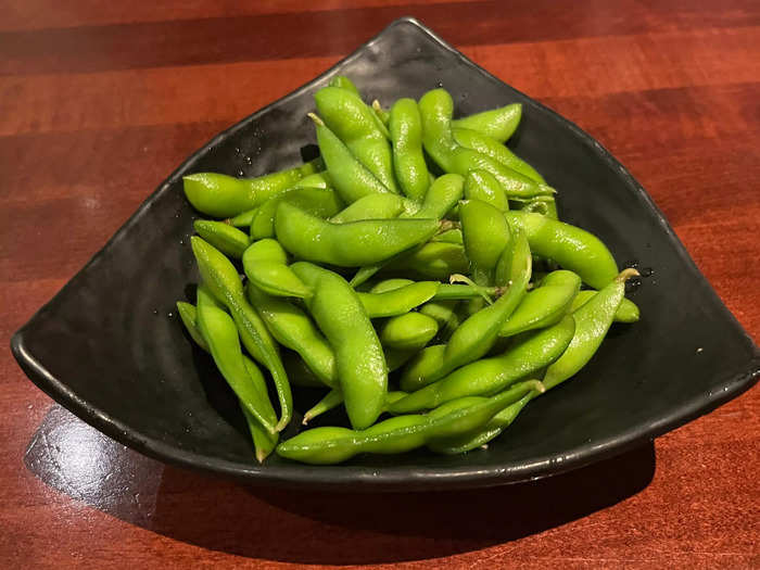 We ordered the edamame for our first appetizer.