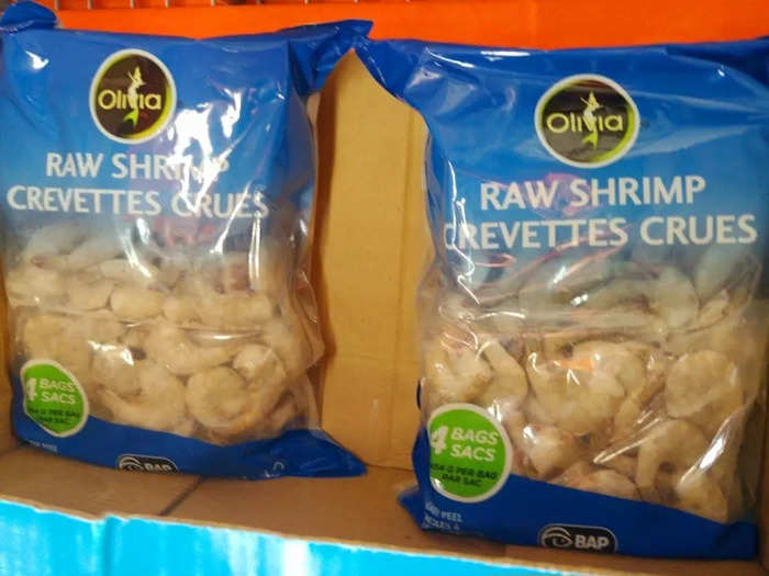 Olivia-brand raw shrimp is a great source of protein.