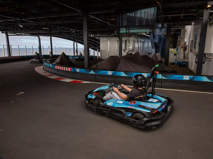 For travelers who prefer more tangible activities, the ship also had an outdoor go-kart course with a viewing platform.