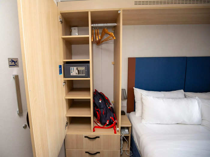 The surplus of storage made up for these lackluster amenities: The stateroom had two closets and a large dresser.